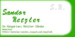 sandor metzler business card